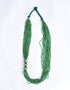 Blue Pottery Three Bead Side Necklace In Green